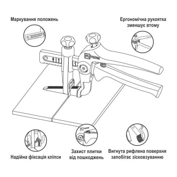 Plytelių lyginimo sistemos universalios replės 2 in 1 PLiTKOM - Image 2